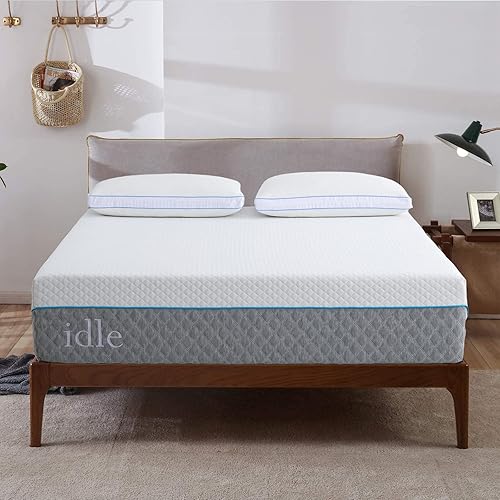 Colchón de espuma viscoelástica, colchón de tamaño individual de 12 pulgadas con 2 almohadas adicionales, colchón certificado CertiPUR-US, colchón
