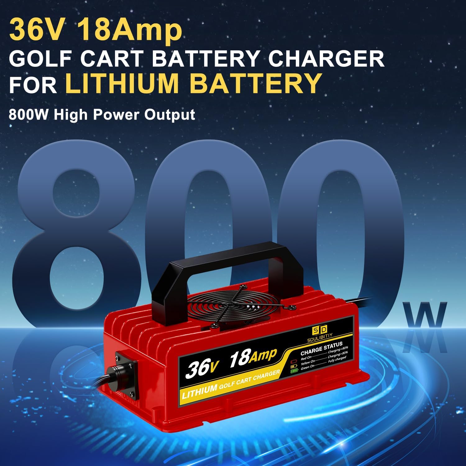 36V 18AMP Volt Golf Cart Charger, EZGO TXT Lithium Golf Cart Battery Charger