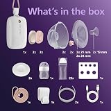 Philips Avent Hands-Free Double Electric Breast Pump, Hospital-Strength Motor, Mimics Baby's Drinking Rhythm, Pumps up to 85 Times per Minute, 2 Collection Cups, 4 Breast Shields, Model SCF547/11 - 7