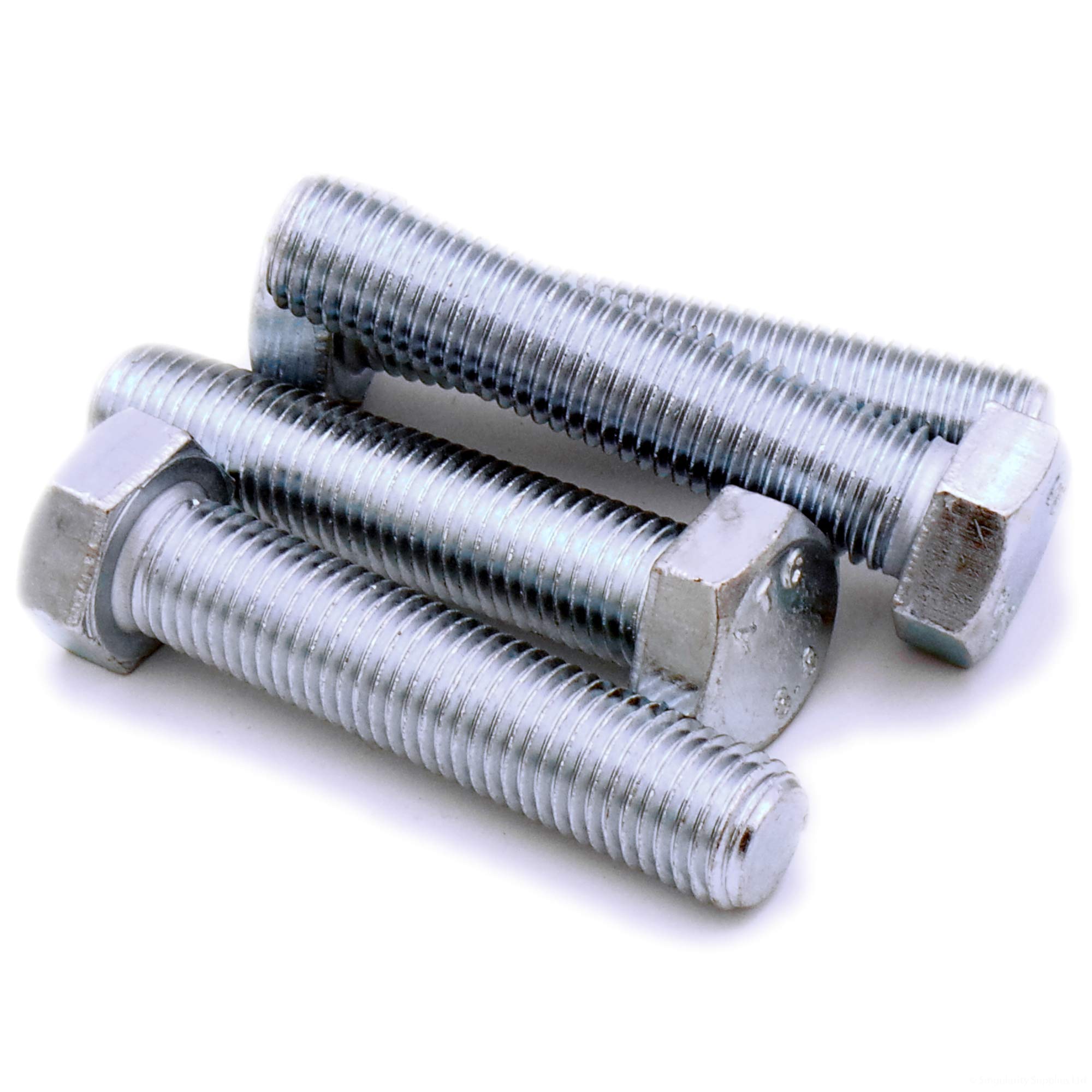Singularity Supplies Silver M16 (16Mm X 75Mm) Hex Bolt (Fully Threaded Setscrew) - Steel (Pack Of 4) Size 4