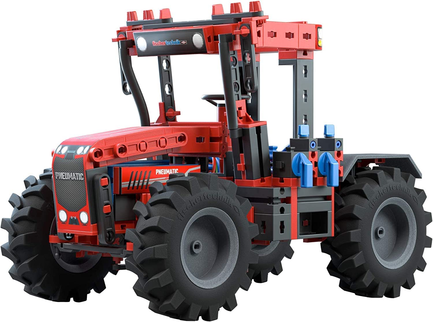 fischertechnik 559876 PROFI Strong Pneumatics – Bausatz für Kinder ab 9 Jahren, pneumatisch betriebenes Konstruktionsspielzeug mit Traktor und 5 weiteren Modellen