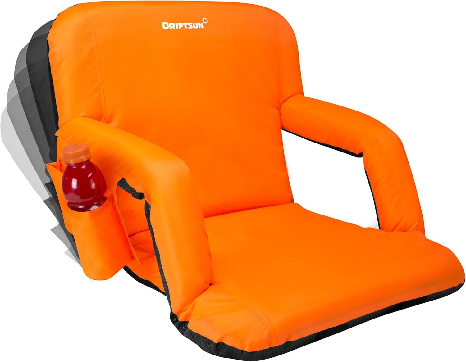 Driftsun Stadium Seats with Back Support, Deluxe Bleacher Chairs with Back Support and Cushion, Padded Stadium Seats, Waterproof Stadium Chair Orange 1