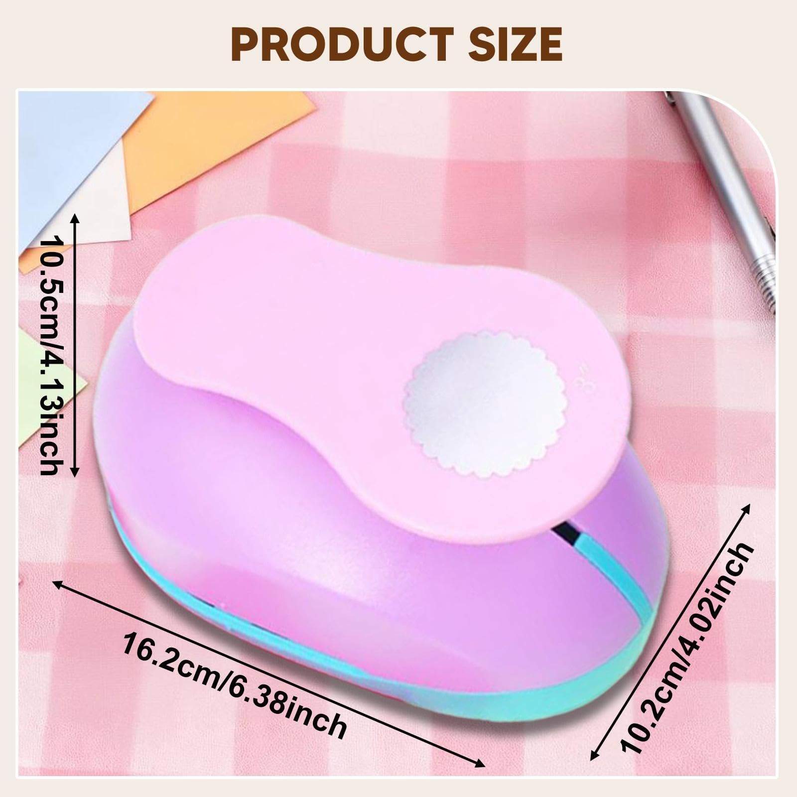 Perforatrice Manuelle Décorative en PP avec Tige Ergonomique, Idéale pour La Découpe de Cercles Ondulés et La Réalisation D'enveloppes Cadeaux, 3 Pouces