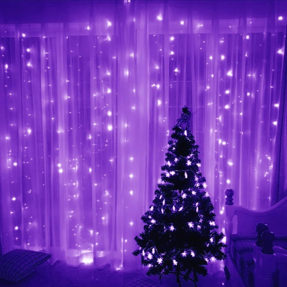 ER CHEN Dimmable Fairy Lights Plug in, 165ft 500 LED Super-Long Silver Coated Copper Wire String Lights with Remote, Outdoor/Indoor Xmas Decorative Lights for Bedroom, Patio, Party-Purple (Purple)