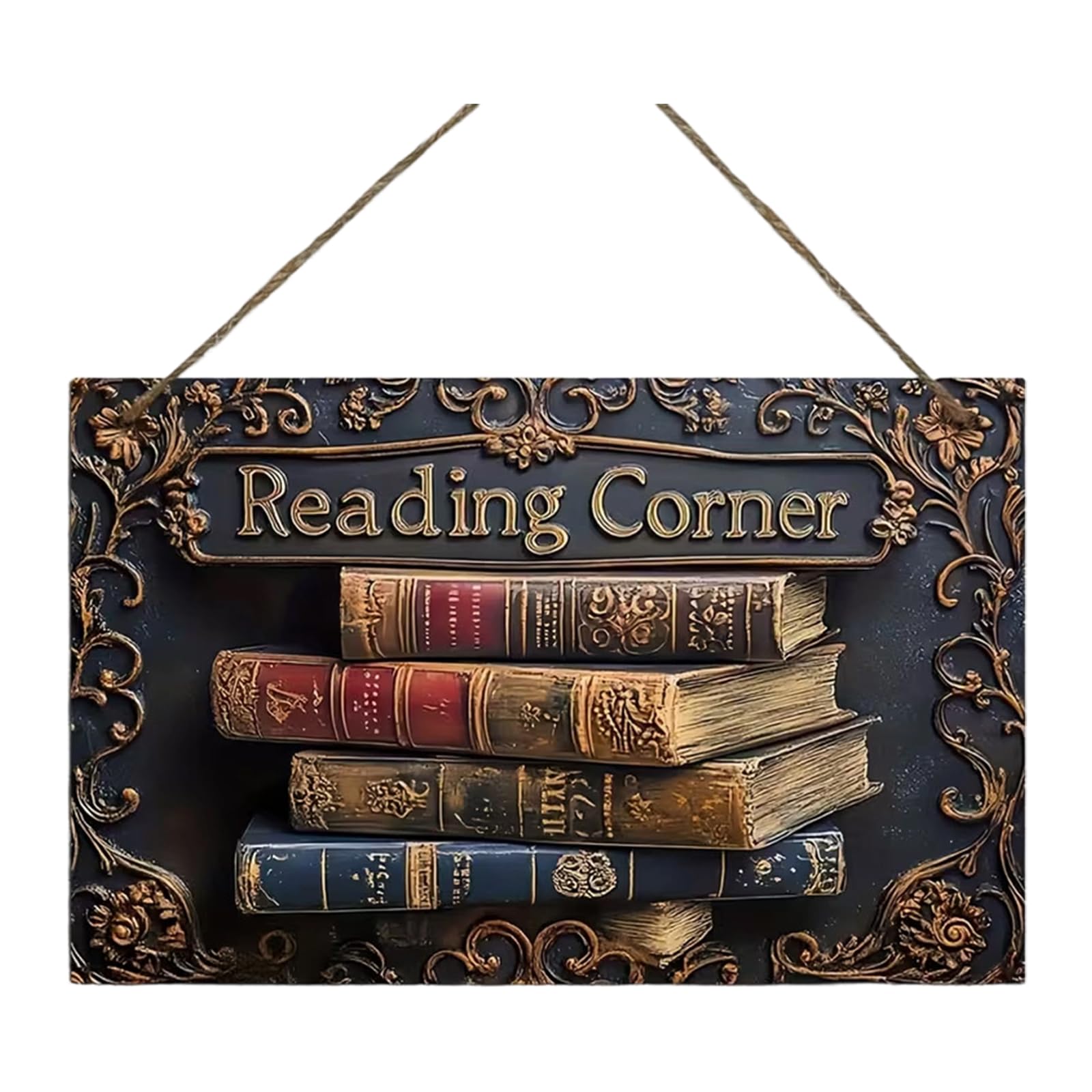 Retros Reading Corner Decoration Sign Wooden for Enhancing Reading Space in Any Room Simple Installation Wooden Corner Sign