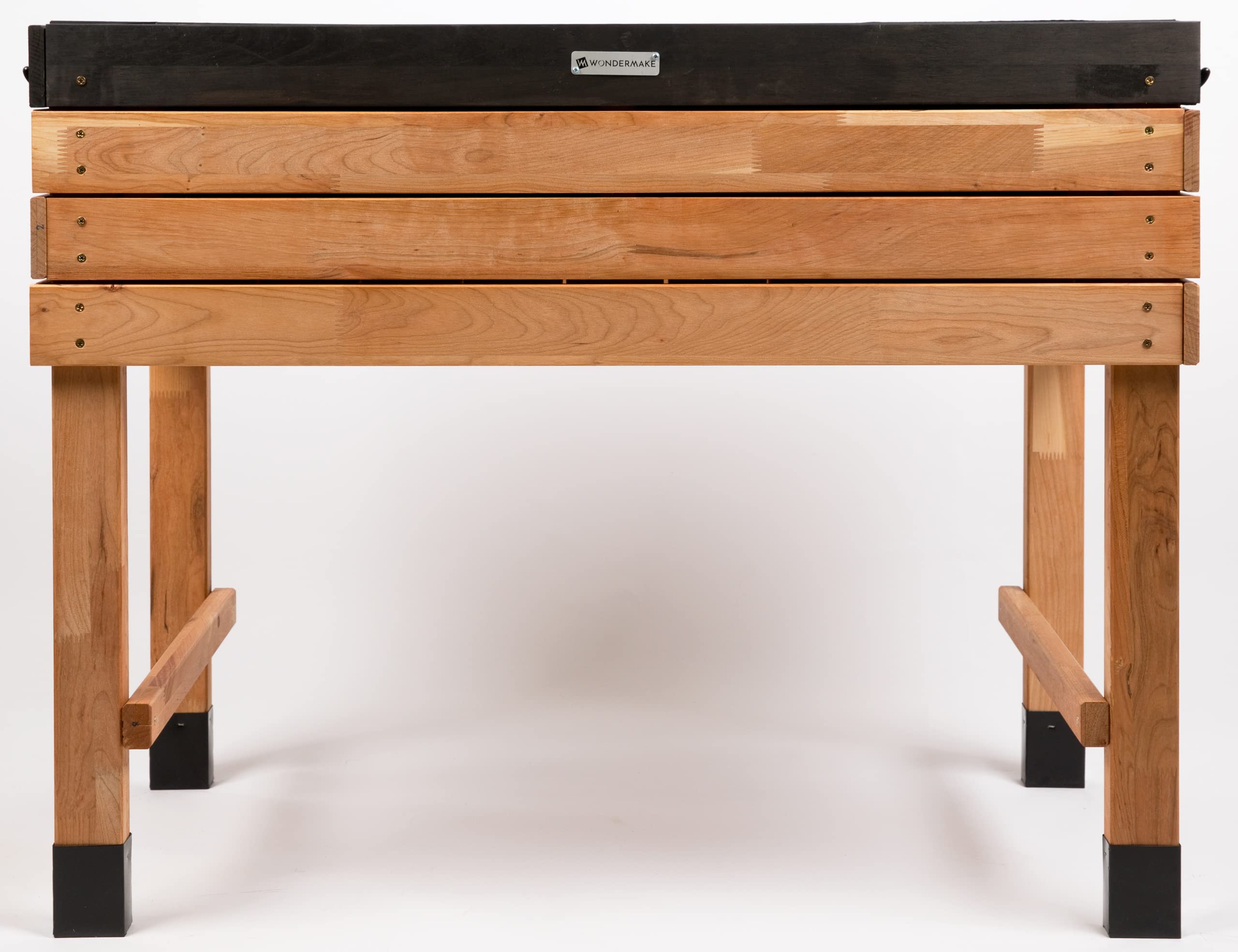 Huerto Urbano, Jardinera elevada de Madera de Cerezo para jardín, balcón o terraza, Kit de Maceta XL Rectangular lámina Interior, para Hierbas aromáticas, marrón Negro