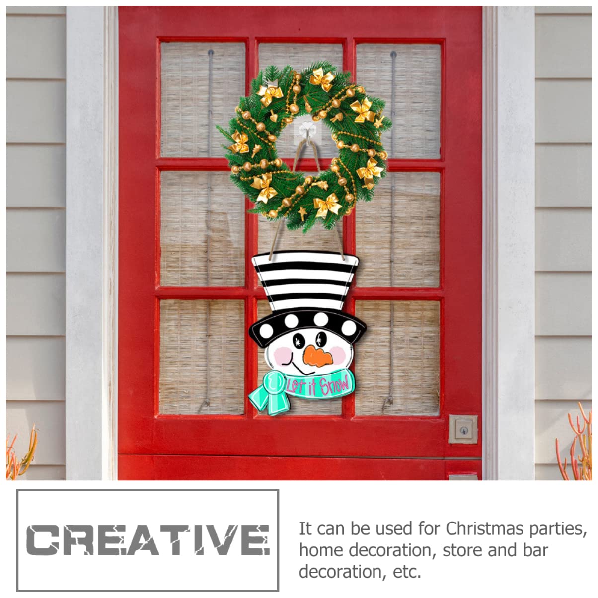 PRETYZOOM 10 Juegos Cartel de madera de pared de Navidad casa decoración linternas decoraciones navideños christmas letrero de puerta de madera adornos navideños para puertas