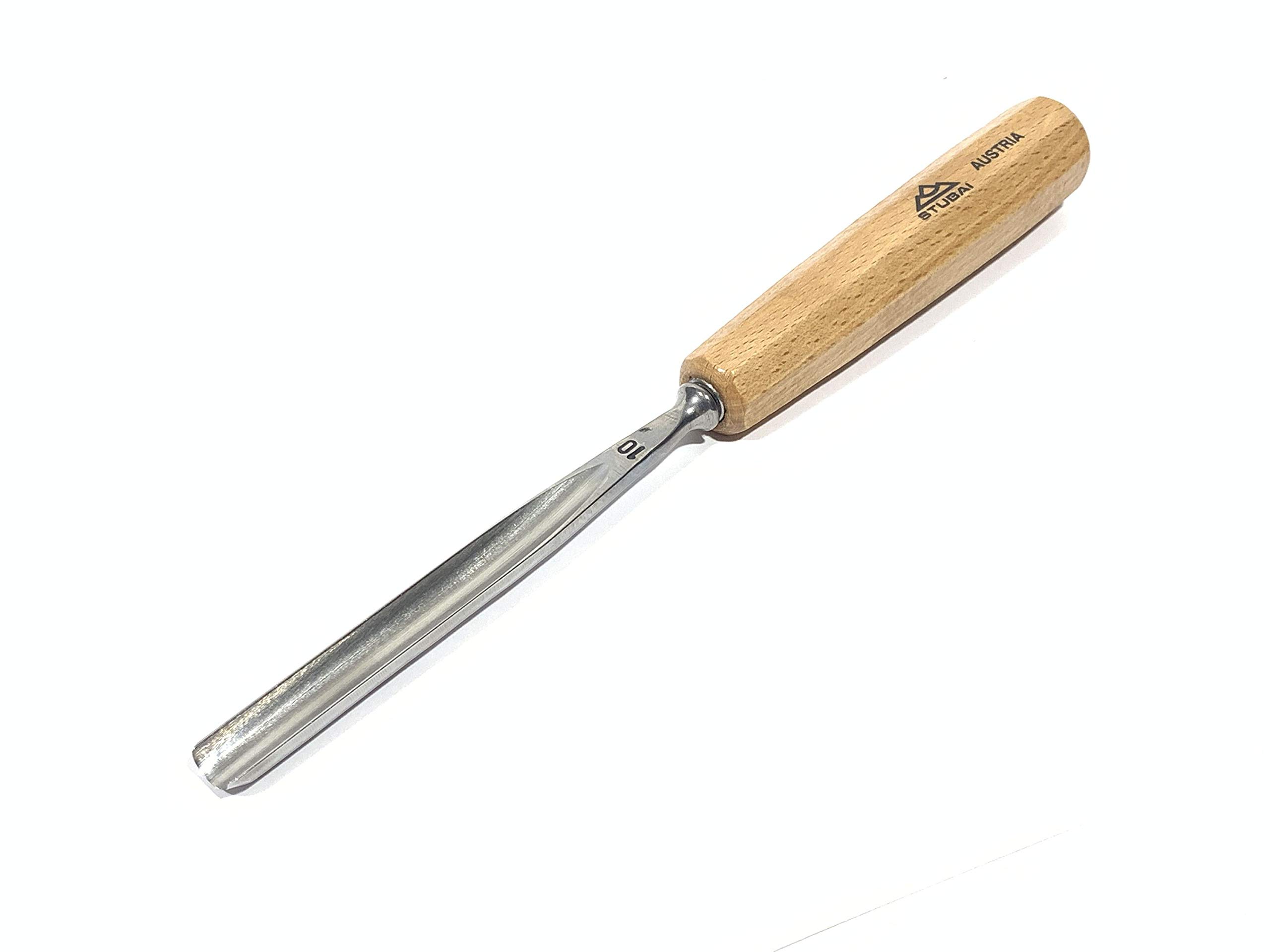 Stubai 551003 dłuto do rzeźbienia w drewnie typu 10, długie/polerowane, szaro-beżowe, 3 mm