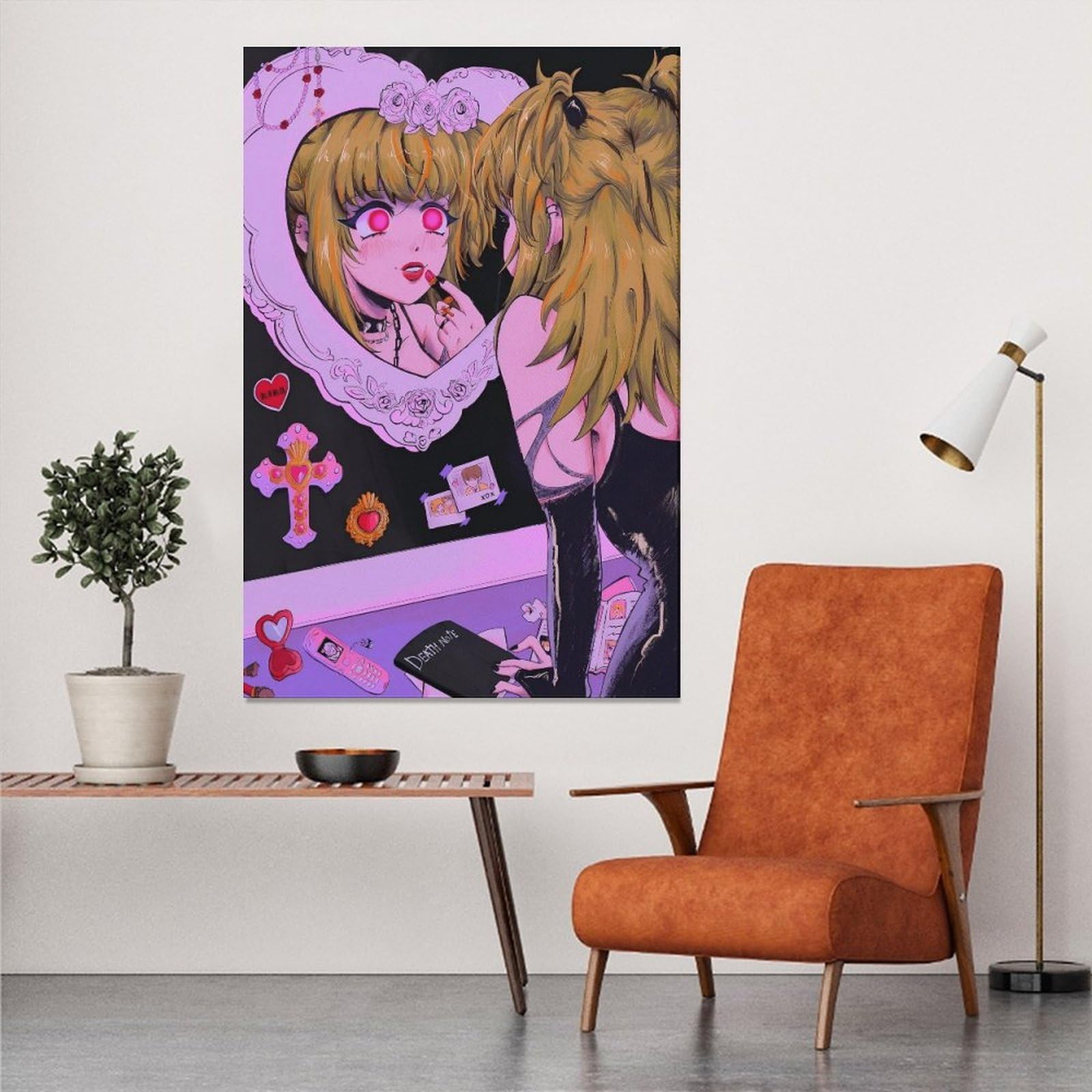 Retro Pink Anime Girl Poster Misa Canvas Posters Room Boys Bedroom Office Decoration Gifts Wall Art Decoration Printing Posters 12x18inchs(30x45cm): 24L" x 16W" Unframe-style