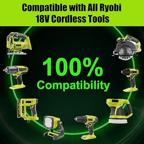 Miniatura 6 de ANTRobut Paquete de 2 baterías de repuesto de 8.0Ah Ryobi 18V P108 P102 P103 P104 P105 P107 P109 P122 P190 para batería Ryobi de 18 voltios