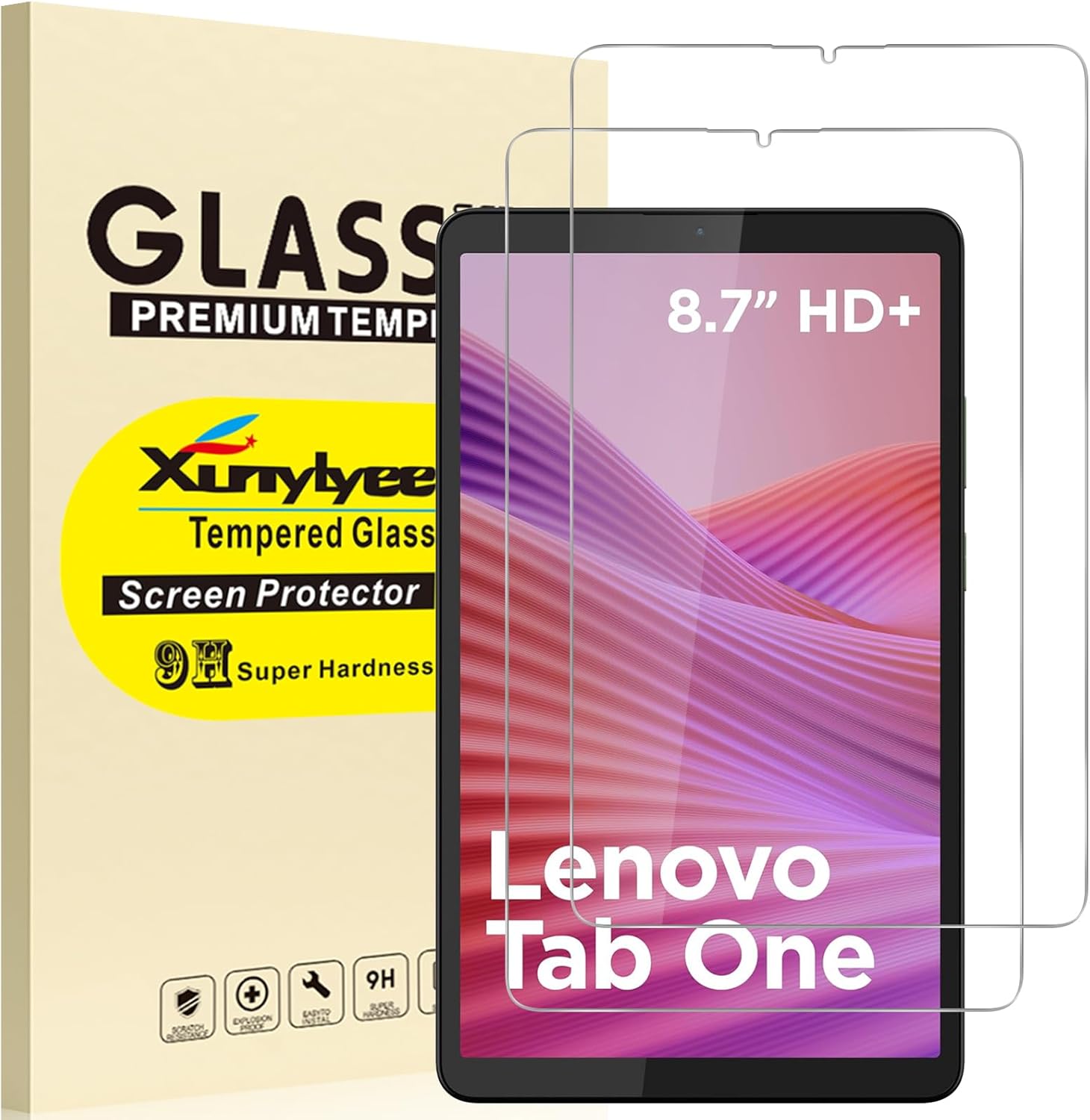 Protector de Pantalla de Vidrio Templado 2 Pack para Lenovo Tab One 8.7"