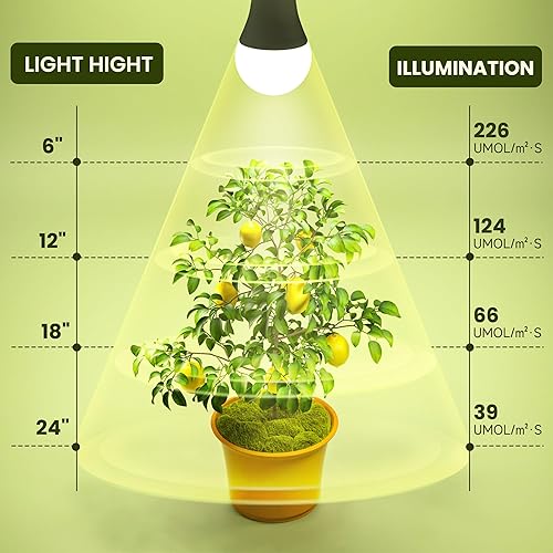 Miniatura 6 de Bombillas de cultivo equivalentes a 100 W, espectro completo, bombillas LED A19 de 9 W para crecimiento, base E26 de 3000 K, luz de cultivo para