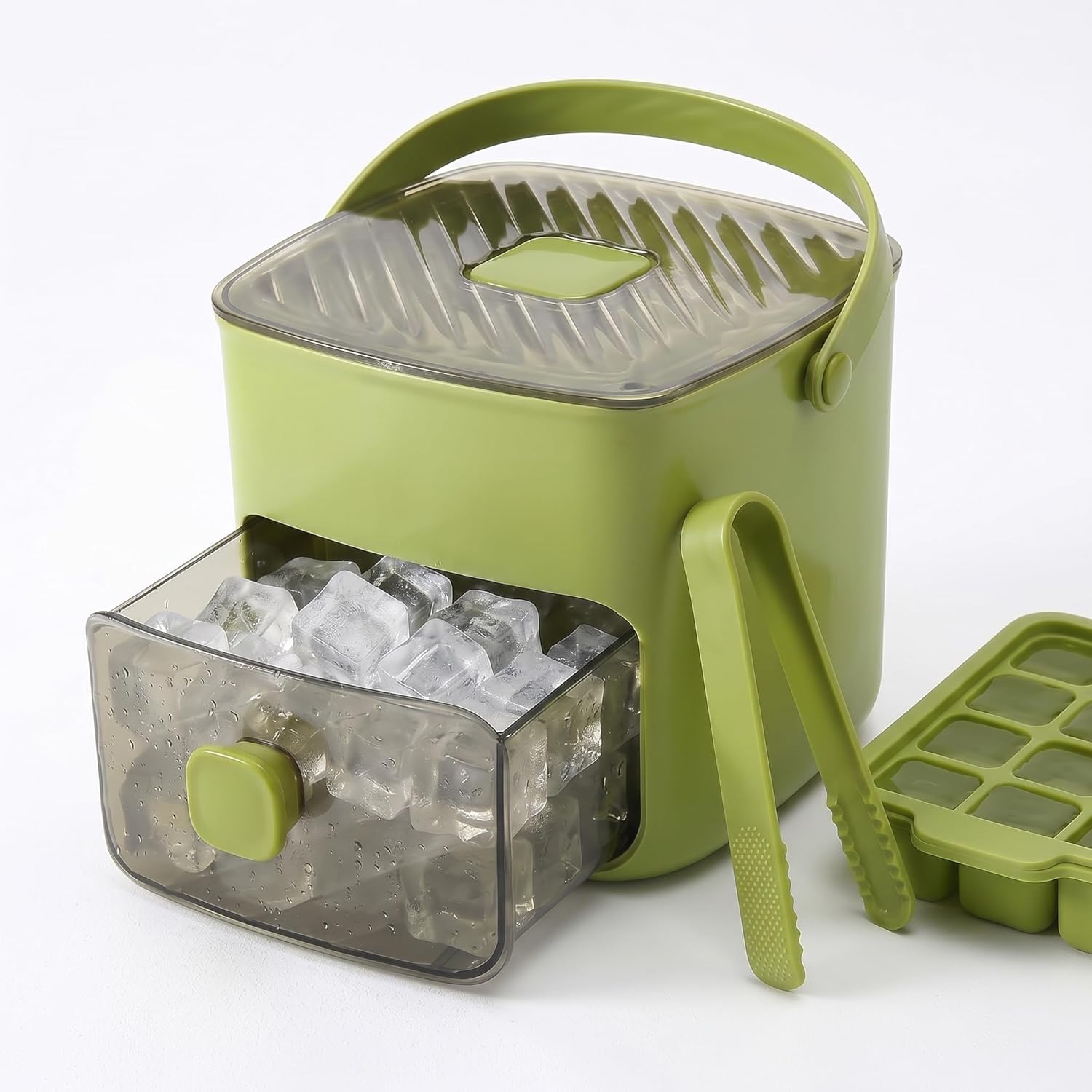 2-in-1 Ice Maker and Storage | Portable Ice Cube Tray with Bin | Easy Release Large Capacity Ice Mold | Kitchen Office Outdoor Summer Essential | Party Gift for Hot Days