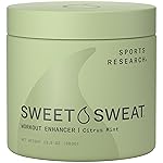 Sports Research Sweet Sweat \'Workout Enhancer\' Gel XL Jar - Maximize Your Exercise & Sweat Faster - 13.5oz (Citrus Mint)