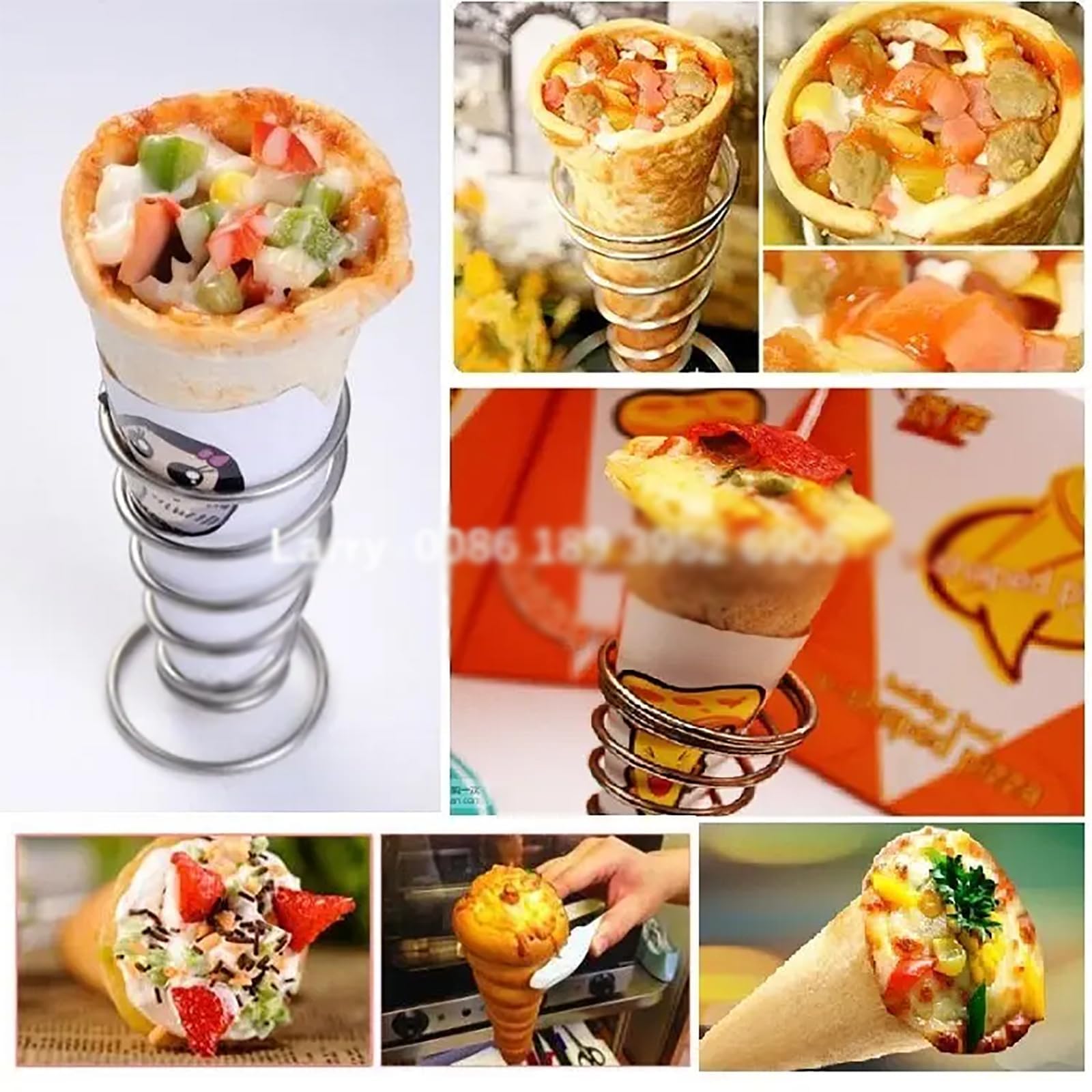 Pizzaiolo Commerciale, Formatore di Coni per Pizza in Acciaio Inox, con 4 Piastre Riscaldanti Antiaderenti, Controllo Indipendente della Temperatura, per Panifici, Pizzerie, Ristoranti