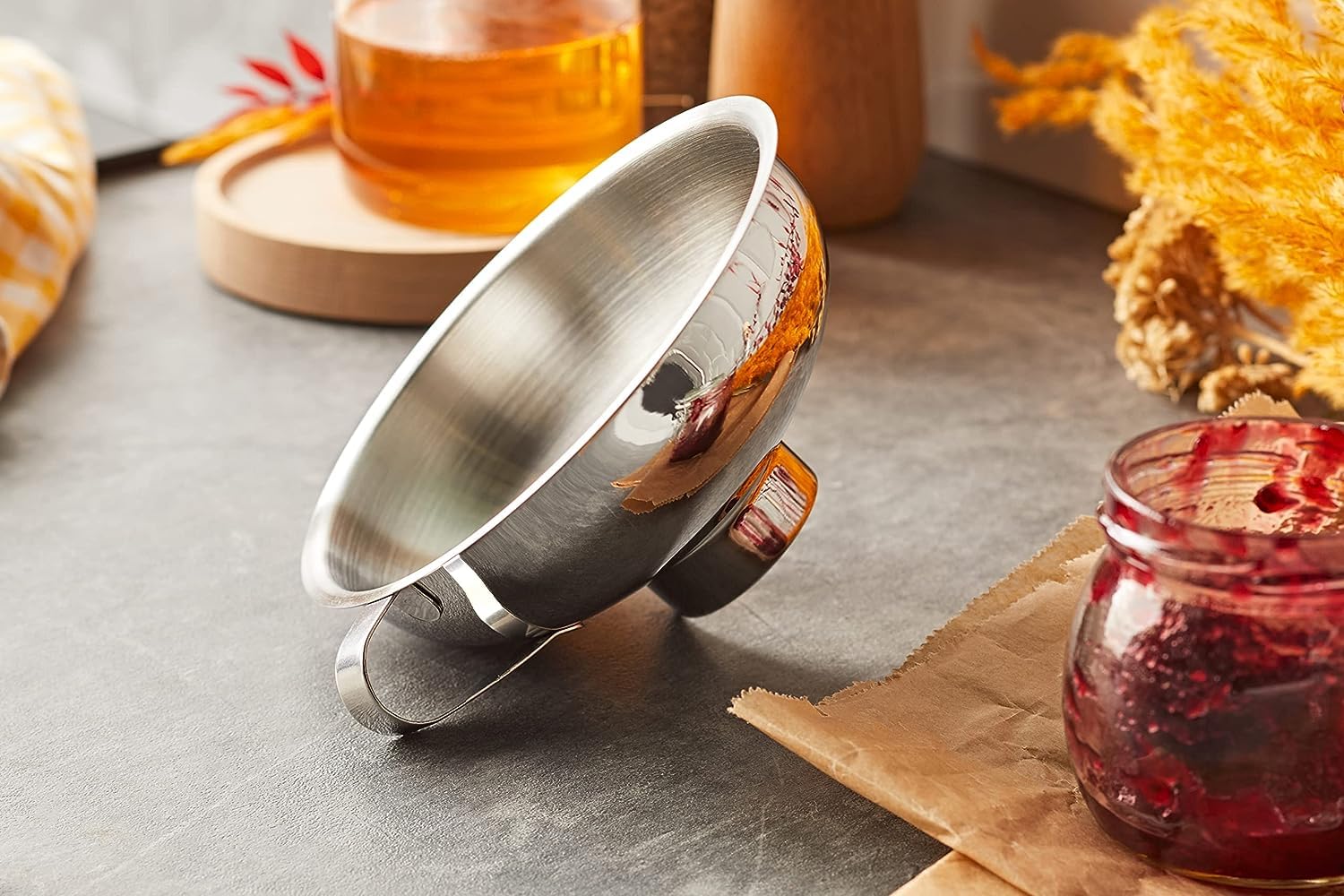 WMF Gourmet Marmeladentrichter 14 cm, Trichter große Öffnung 4 cm, Einfülltrichter Edelstahl, Cromargan Edelstahl, Einfüllhilfe für Gläser Küche, Haushalt & Wohnen