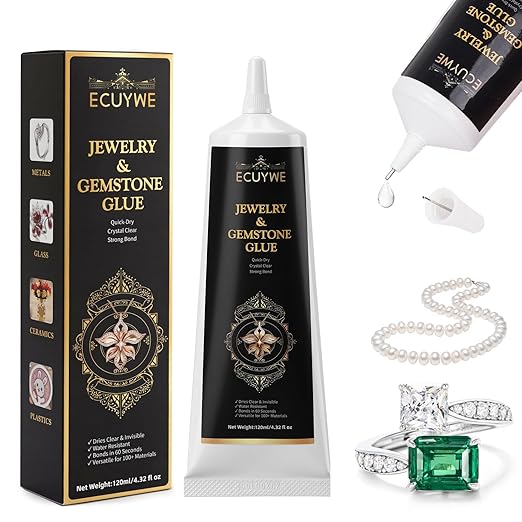 Ecuywe Jewelry Glue for Gemstones and Metal: Precision Applicator