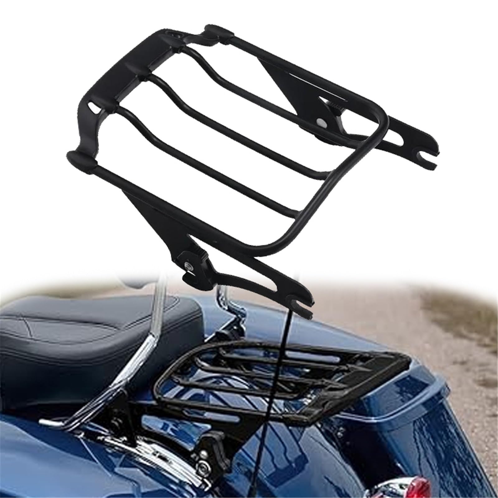 Accesorios para Motocicletas Estante Soporte para Portaequipajes Trasero para Dos Personas En Motocicleta para Harley para Touring CVO Road Glide para Custom FLTRXSE 2012-2017(Nero)
