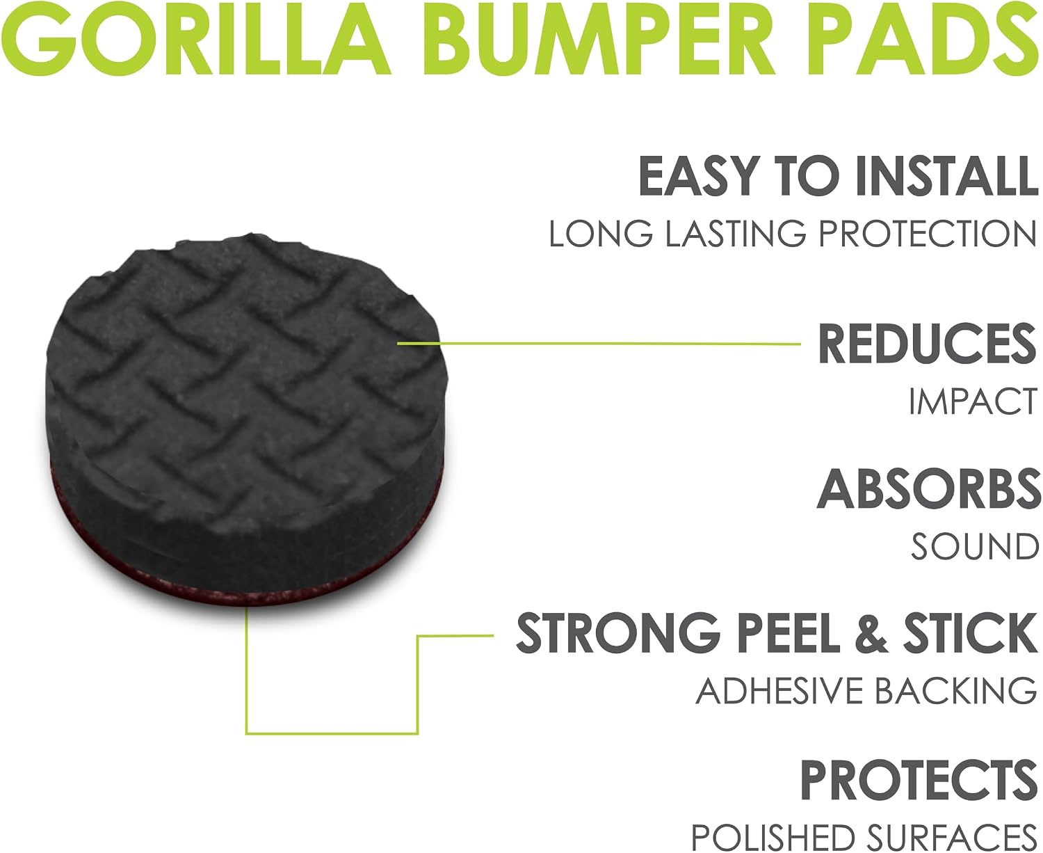 Slipstick GorillaBumperPads Premium Cabinet Door Bumpers 3/8” Round Non Slip Pads, Cabinet Stoppers, Bumpers for Drawers, Cupboards, Cutting Boards, Glass Tops, Picture Frames, 64 Gripper Dots image 2