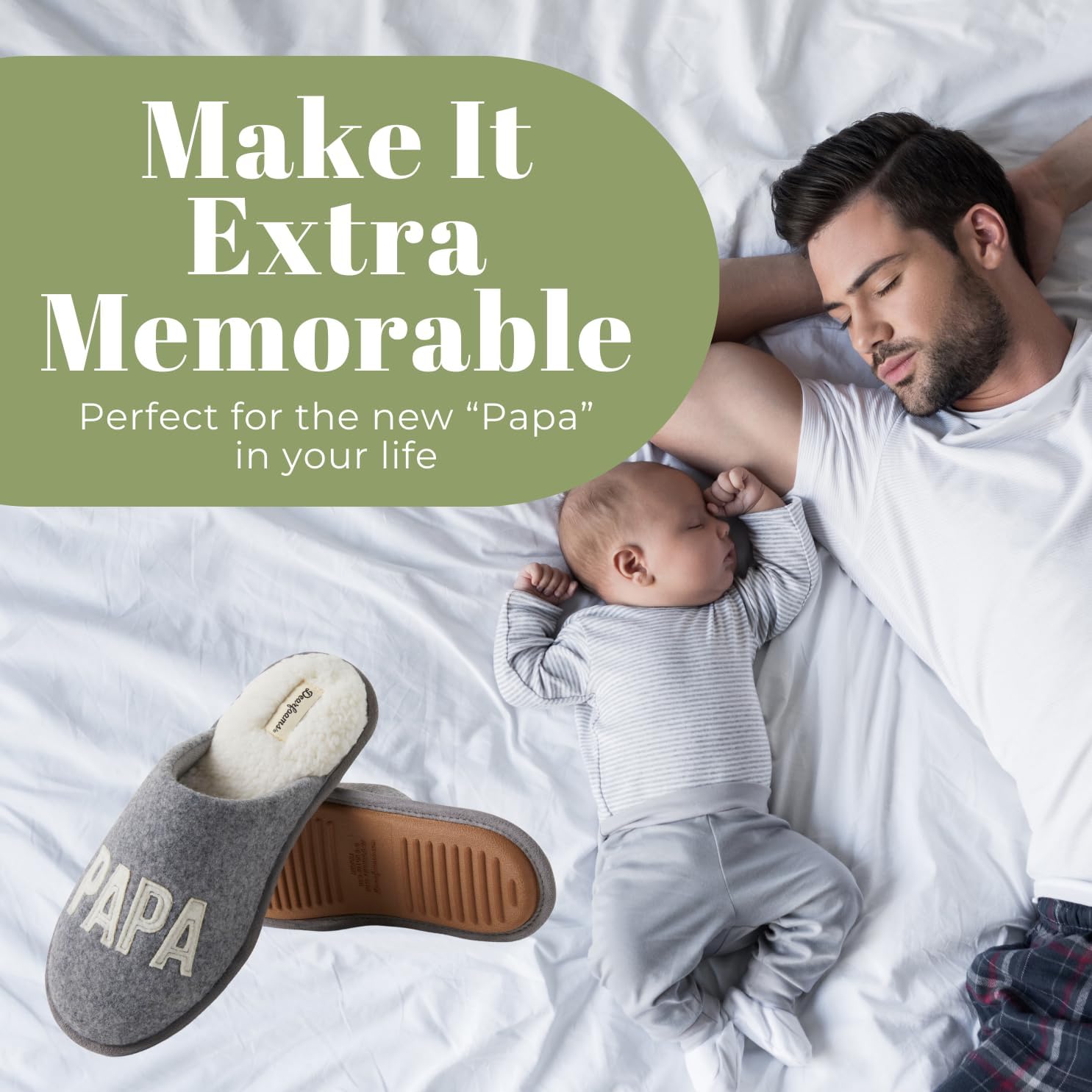 Dearfoams mens Matching Family Holiday Papa Bear Sherpa Lined Moc Toe With Embroidery Slipper - Image 2