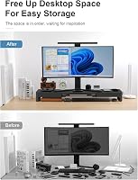 Meatanty Dupla Monitortartó Állvány 2 Fiókkal és 4 USB Porttal - Fém Asztali Rendszerező PC és iMac Képernyőkhöz (38,5") - 27"-ig 5