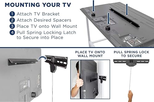 Miniatura 5 de Mount-It! Soporte de pared para TV sin pernos, colgador de TV inclinable sin tachuelas, para la mayoría de televisores de 40 a 80 pulgadas de hasta