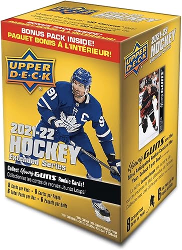 Upper Deck Caja lanzadora de cartas coleccionables de hockey serie extendida 2021-22 - 48 tarjetas