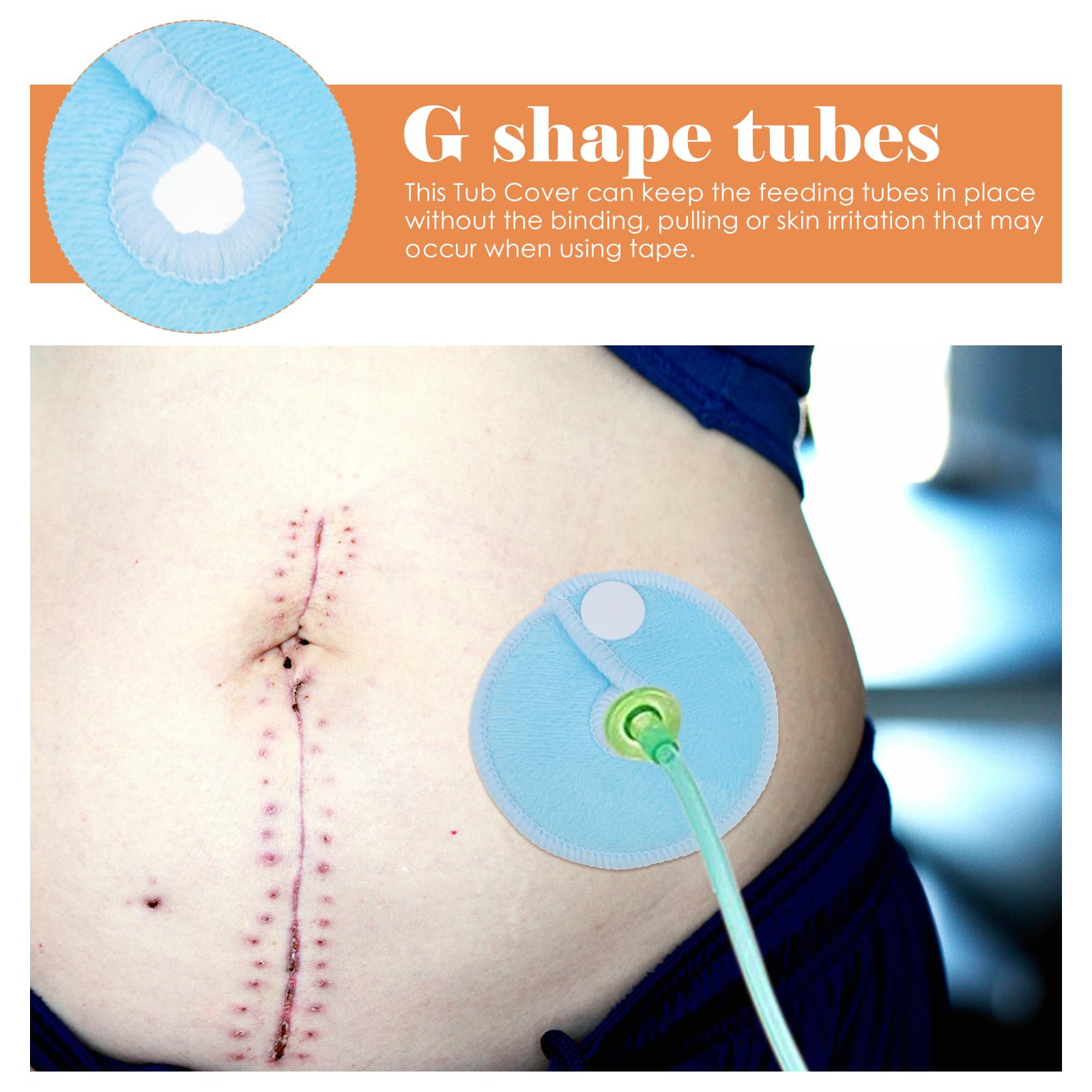Beavorty 28 almohadillas de tubo G para soporte de alimentación, cubiertas de botón de tubo G abdominal, suministros de tubo de alimentación reutilizables, fundas suaves para tubos de alimentación