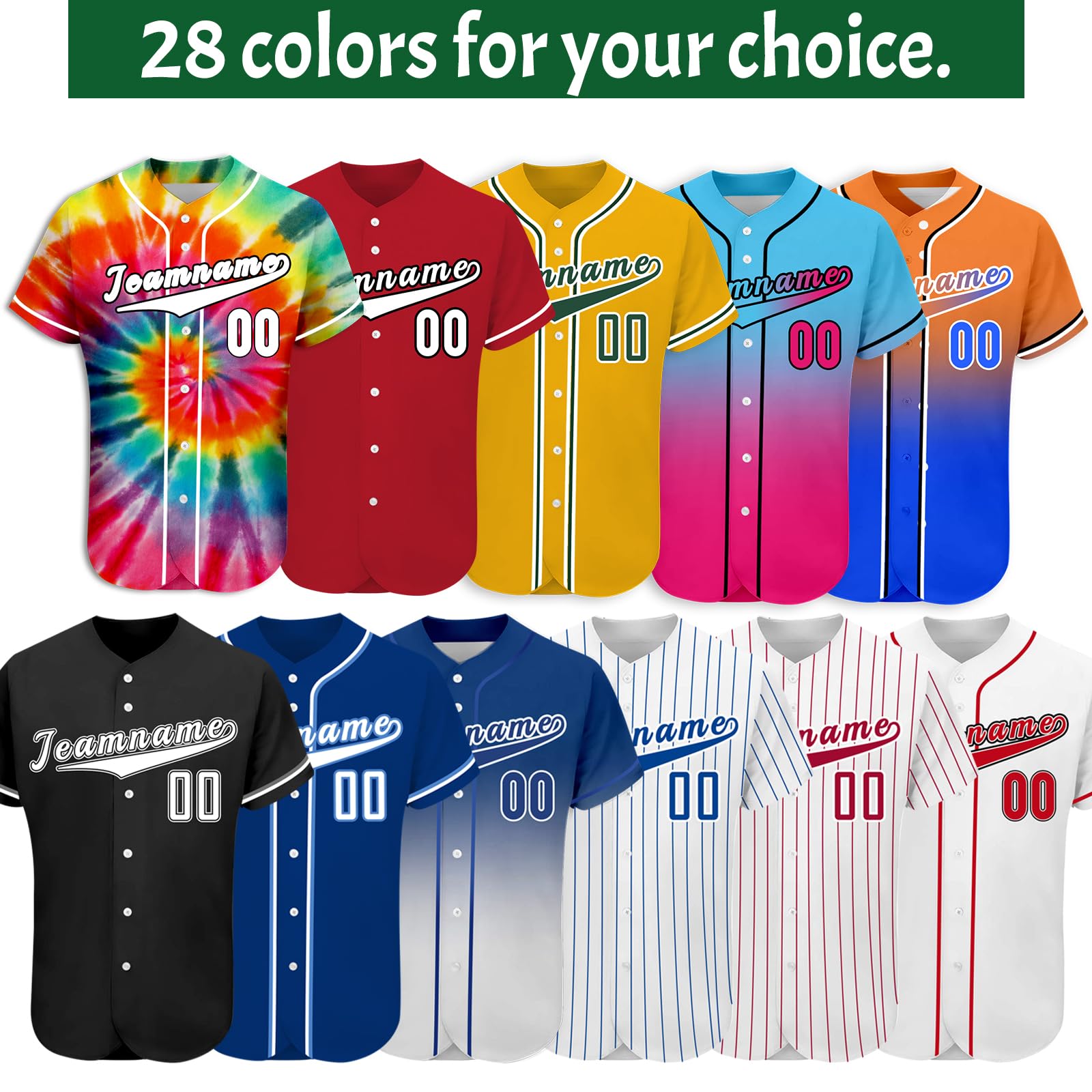 Custom Baseball Jersey Personalized Men Jerseys Button Down Customized Sport Shirt Printed Name Number Gifts for Youth Women