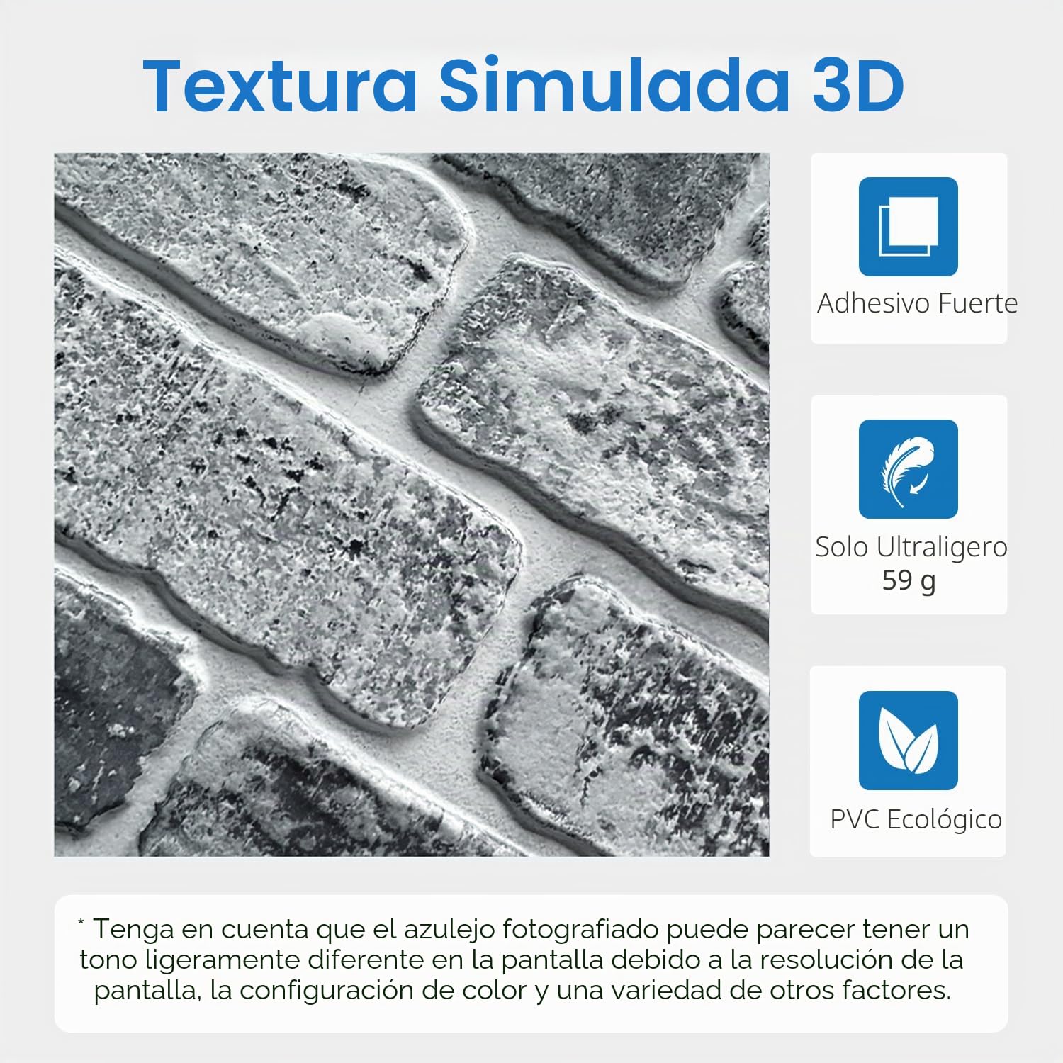 COMSTICKC Paneles de Pared 3D Autoadhesivos Ladrillo, 10 Piezas, 30 x 30 cm, 3D Piedra Ladrillo Papel Pintado Adhesivos, PVC 3D Decorativo Panel de Pared para Salón Oficina Cocina,Impermeables