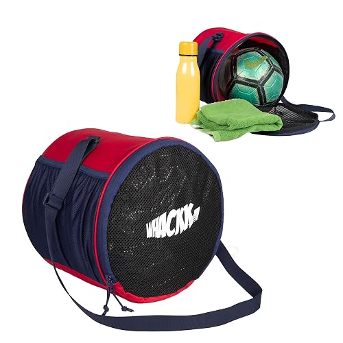 WHACKK Kick Soccer Red Navy Football Equipment Bags|Basketball Volleyball Bags |Adjustable Strap Backpack |Ball Bag |Kitbag - Made in India
