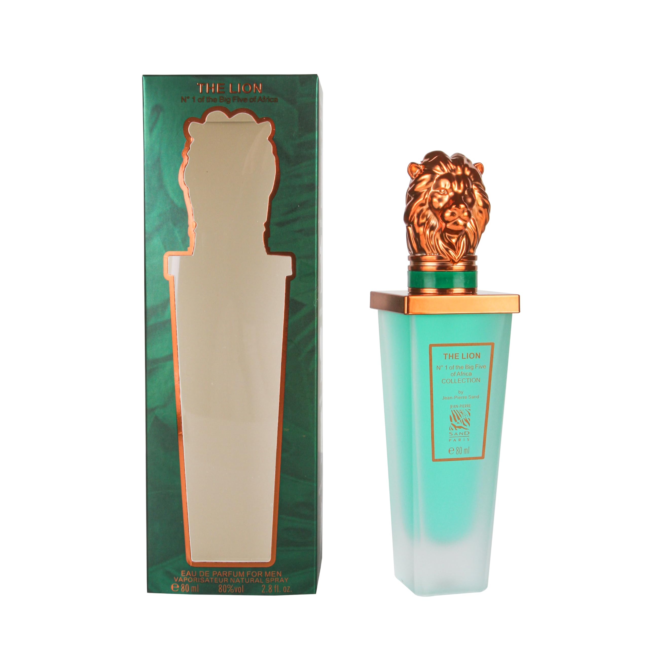 Jean-Pierre Sand - The Lion N°1 of the Big 5 of Africa – 80 ml woda perfumowana dla mężczyzn w butelce kolekcjonerskiej – idealna na prezent – męski zapach ze zwierzęcym wzorem