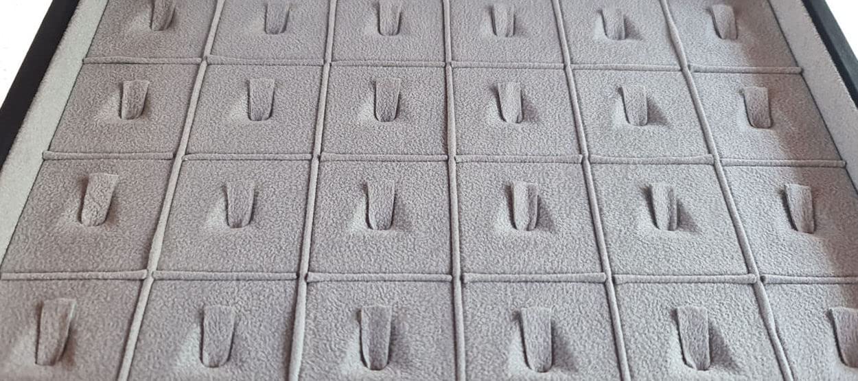 CAMPIONE COLLECTIONS - CC-GAL-M4 Scatola porta anelli in eco pelle cofanetto espositore porta 24 paia di anelli