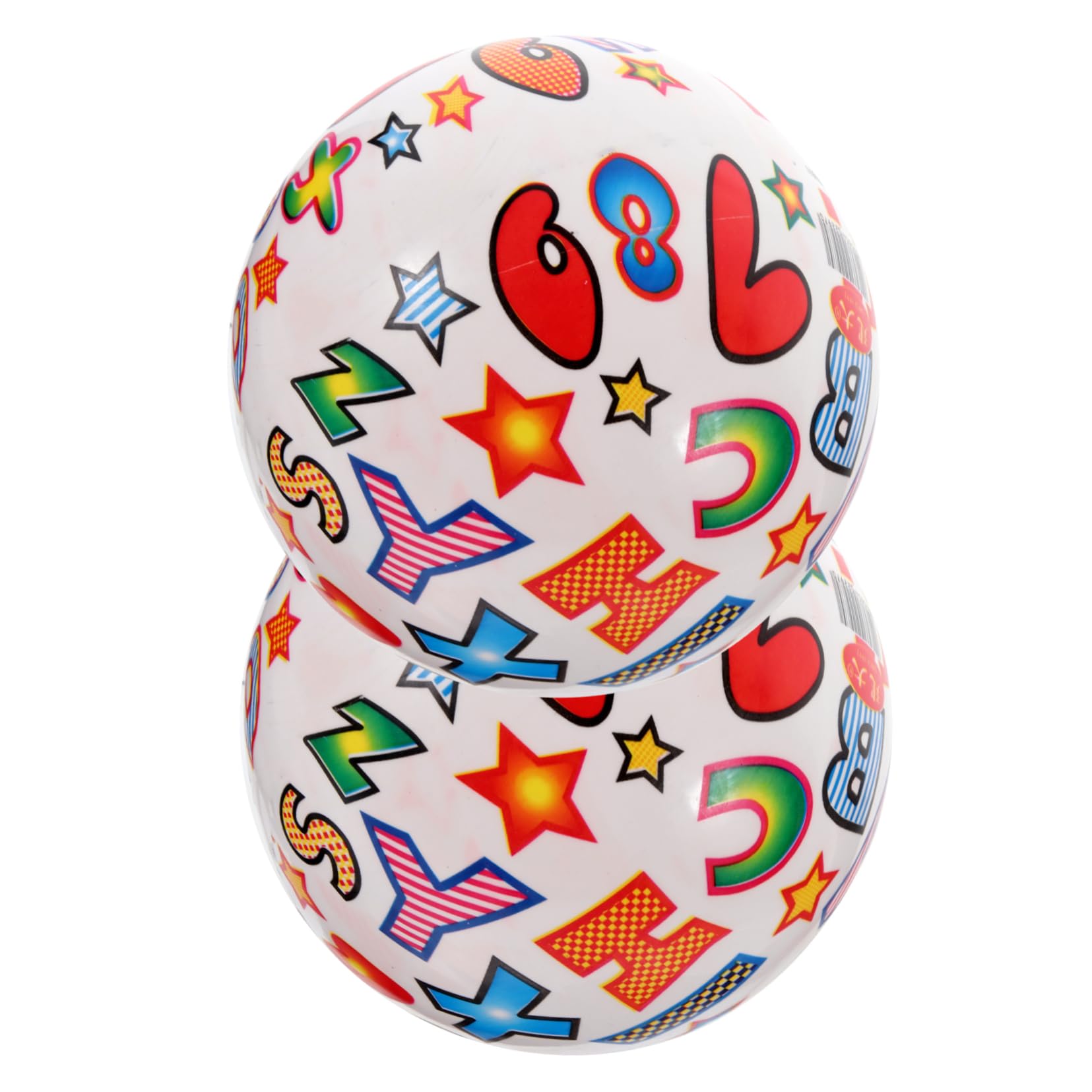 Kisangel Letter Printing PVC Inflatable Balls 2pcs Mini Beach Balls for Boys and Girls Easy Inflate Versatile for Games Decor