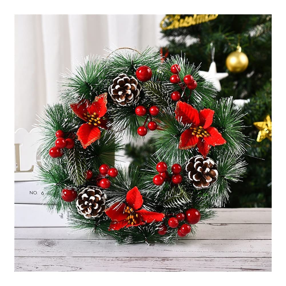 Amazon.co.jp: 花輪 13インチのクリスマスリース、手作りのクリスマス 