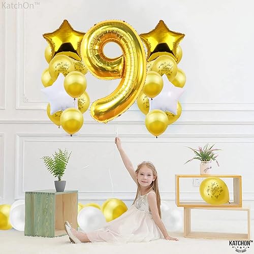 Miniatura 1193 de KatchOn, Globo dorado gigante del número 8 de 40 pulgadas, globo dorado del número 8 para decoraciones de cumpleaños de 8 años para niñas