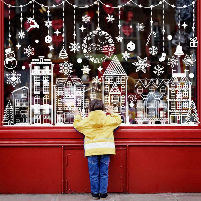 Xnova 5 Blatt Große Weiß Fensterbilder Weihnachten Selbstklebend mit...
