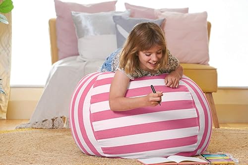 Miniatura 218 de Aubliss - Funda para organizar juguetes de felpa, se convierte en un puf cuando se rellena Se convierte en un puf para niños cuando está lleno. Aqua