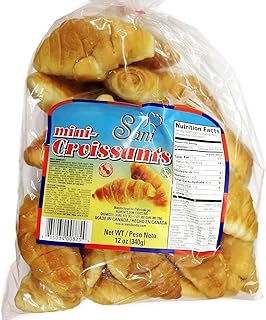 Yummies Sani Mini Croissants, Plain Croissants, Mini Croissants Bakery Fresh, Big Bag, Breakfast Pastry or Snack, Non-GMO, Breakfast Croissants, Croissants Bakery, 2 Packs of 12 oz (340g)