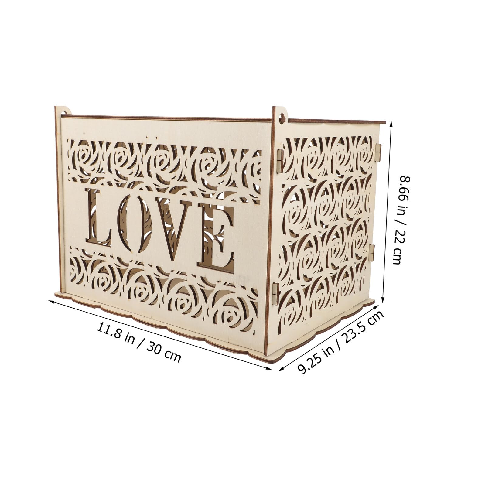 OSALADI Scatola Portacarte in Legno Rustico Fessura per Buste Matrimonio, Contenitore Decorativo per Biglietti Nozze Fai da Te, Custodia per Ricordi Festa Anniversario e Cerimonie