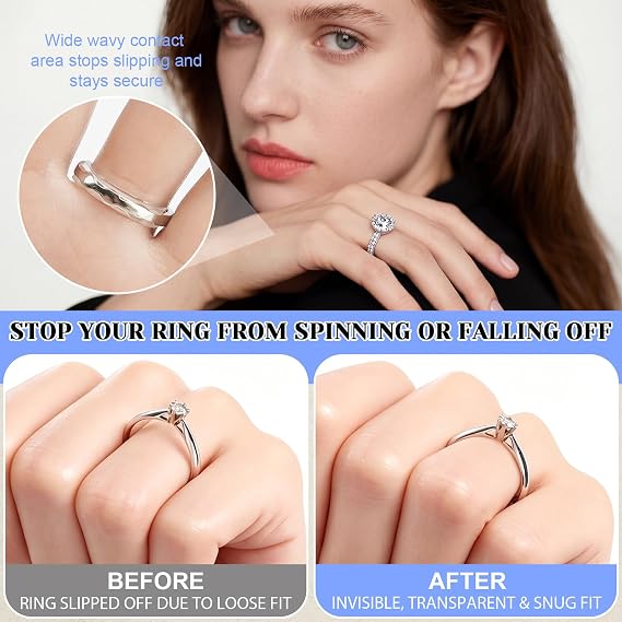 114 Pcs 3-in-1 Anti-Spin Ring Size Adjuster, Reduce 0.5-1 Size