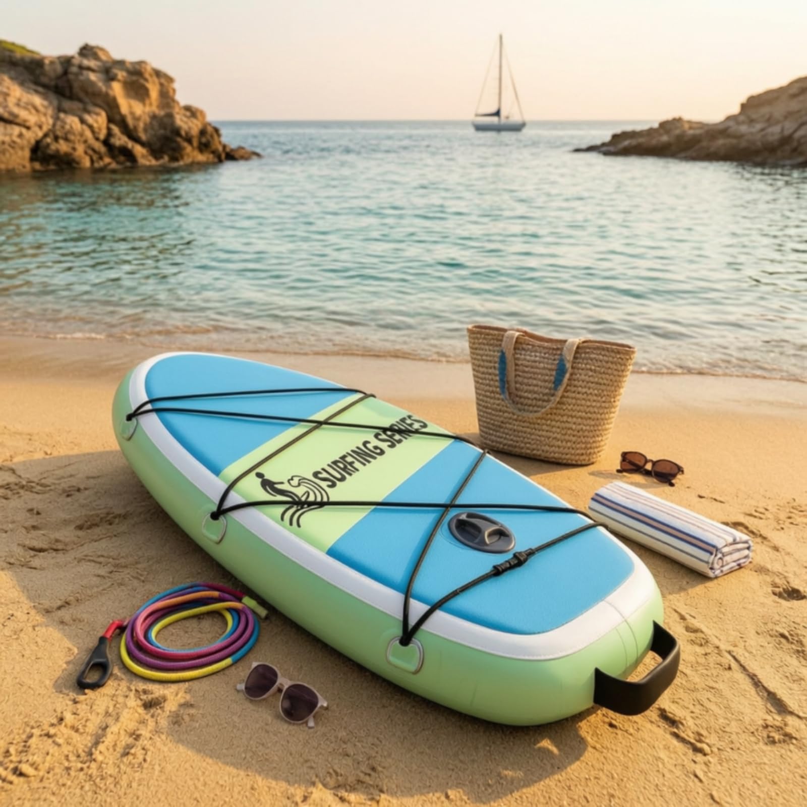 Tabla Inflable para Niños Surf Paddle Body Board Tabla de Agua Colchoneta con Cubierta Cepillada y Transporte Sencillo Adecuada para Piscina Playa Suaves