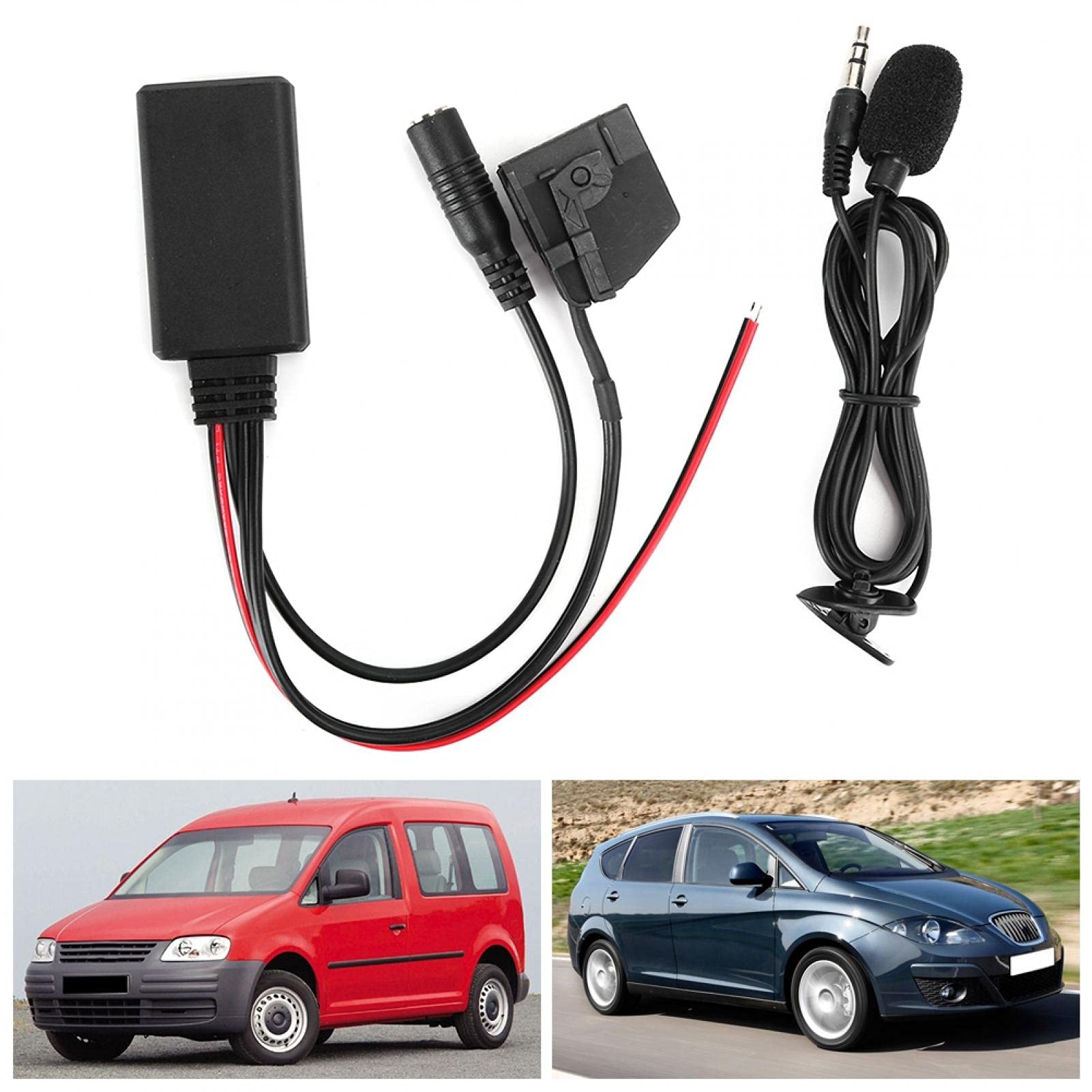 Adaptador de Audio inalámbrico, ABS 18Pin MFD2 RNS2 Adaptador Bluetooth Radio Cable Auxiliar inalámbrico Apto para Seat Altea Leon Toledo