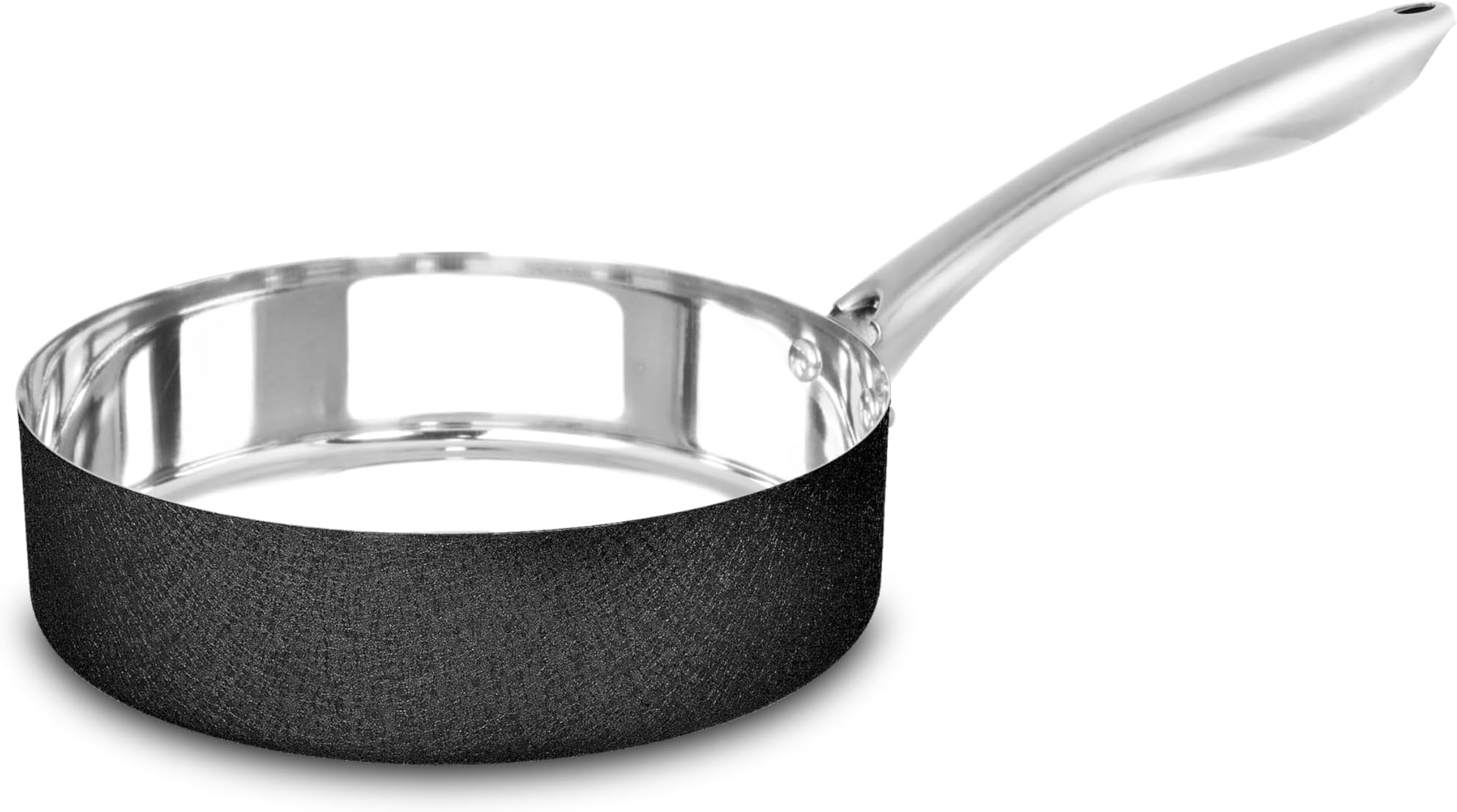 Stainless Steel with Black Texture Finish | Mirror Finish Inside with Handle | Perfect for Everyday Cooking, Stylish & Practical | Frypan with Handle Black Dragon - Frypan