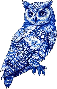 Wooden Puzzles for Adults,Night Owl Jigsaw Puzzles,12.9 * 8.3in 120pcs