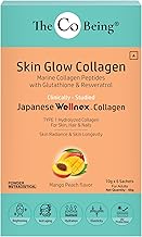 The Co Being Skin Glow Collagen Powder | Collagen Supplement for Skin and Hair | Formulated with Resveratrol, Glutathione | 10g x 6 Sachets | Mango Peach Flavour