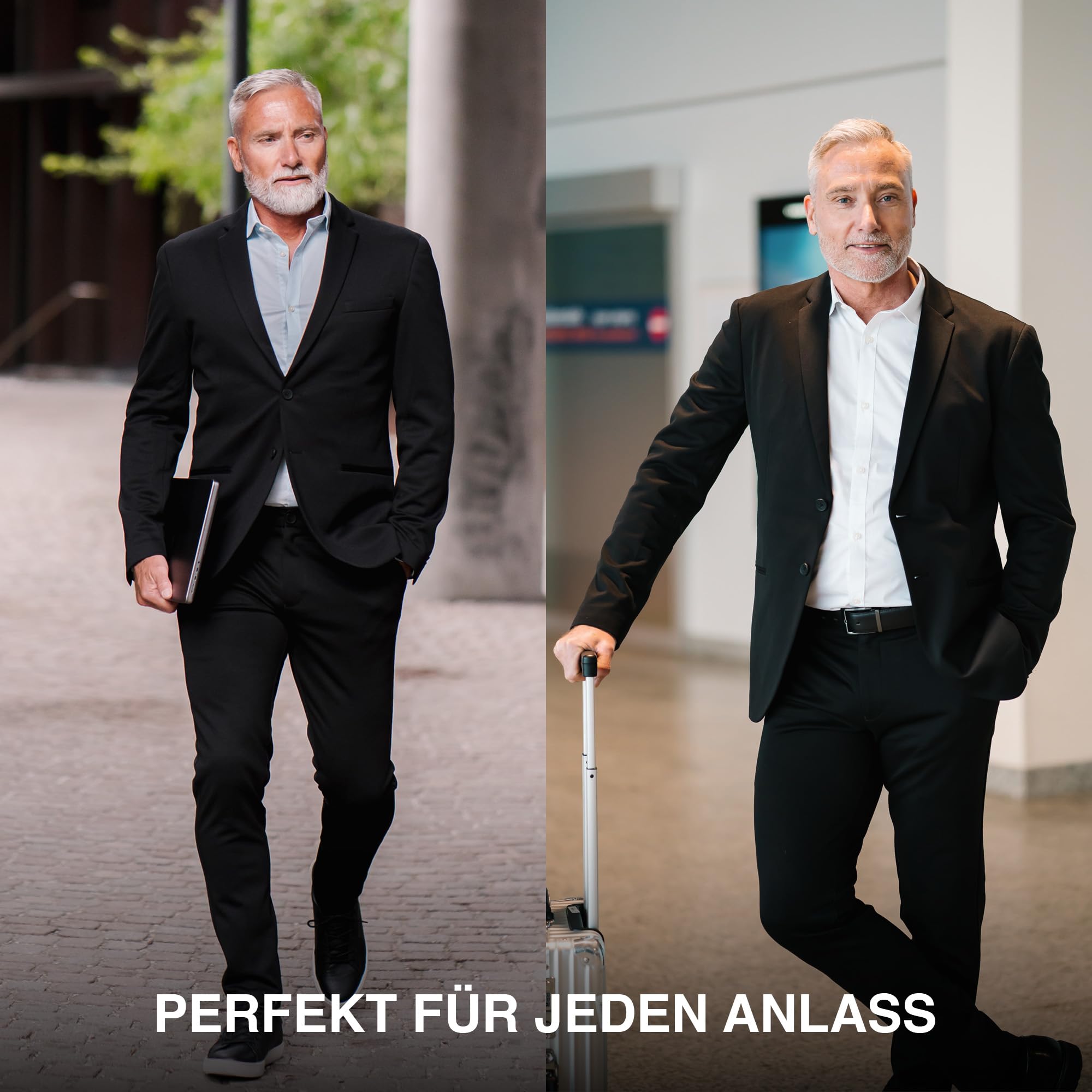 Performance Blazer Herren – Stylischer Slim Fit Herren Stretch Sakko – Herren Stretch Blazer – Bequemer, praktischer Herren Zwei Knopf Blazer für Business & Freizeit