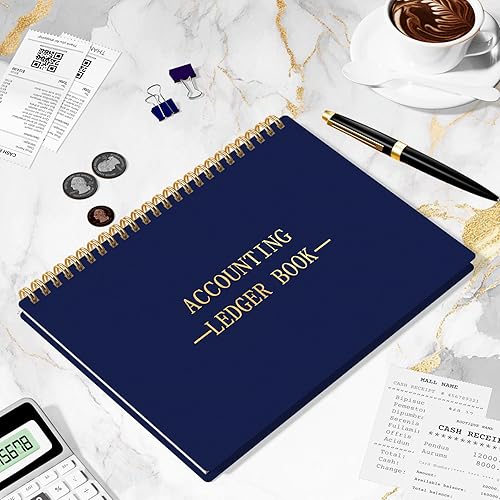 Miniatura 7 de HAUTOCO Libro de contabilidad horizontal A5 para pequeñas empresas, contabilidad, cuaderno para seguimiento de presupuestos en el hogar, diario de