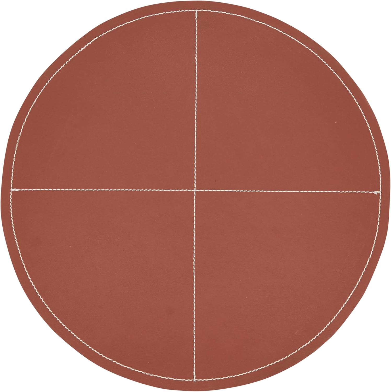 Terracotta Faux Leather Round Placemats Set of Four