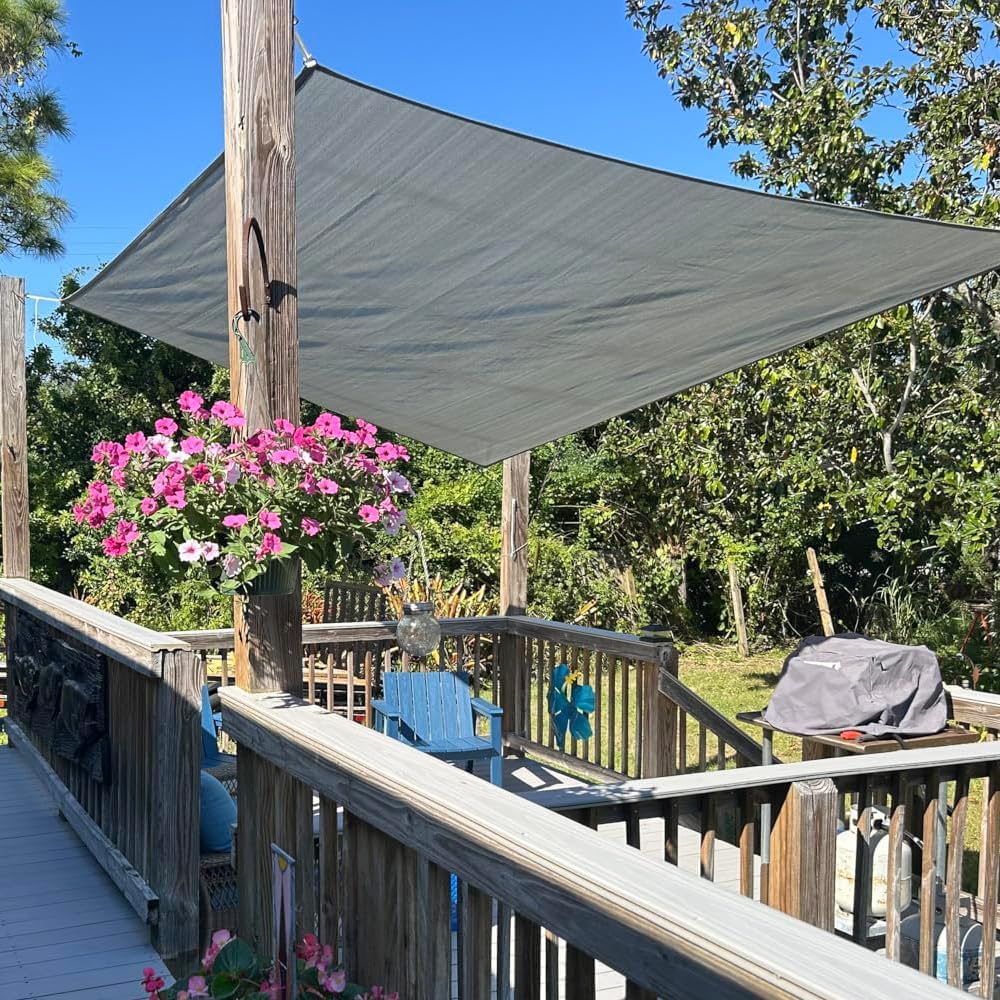 Sun Shade Cloth 10x30 FT, UV Block Outdoor Patio Shade Cover, Permeable and Tear Fade Resistant Rectangle Sunshade Fabric for Backyard, Porch, Pergola, Yard, Deck, Garden, Gray